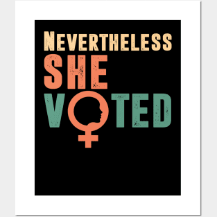 Nevertheless She Voted Vintage for Men Women Posters and Art